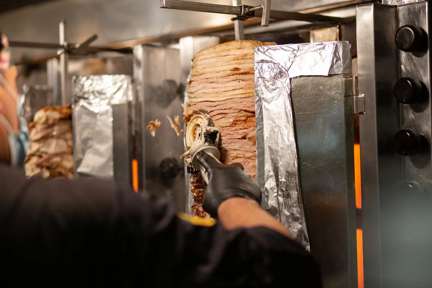 Carving gyros at Grc Greece