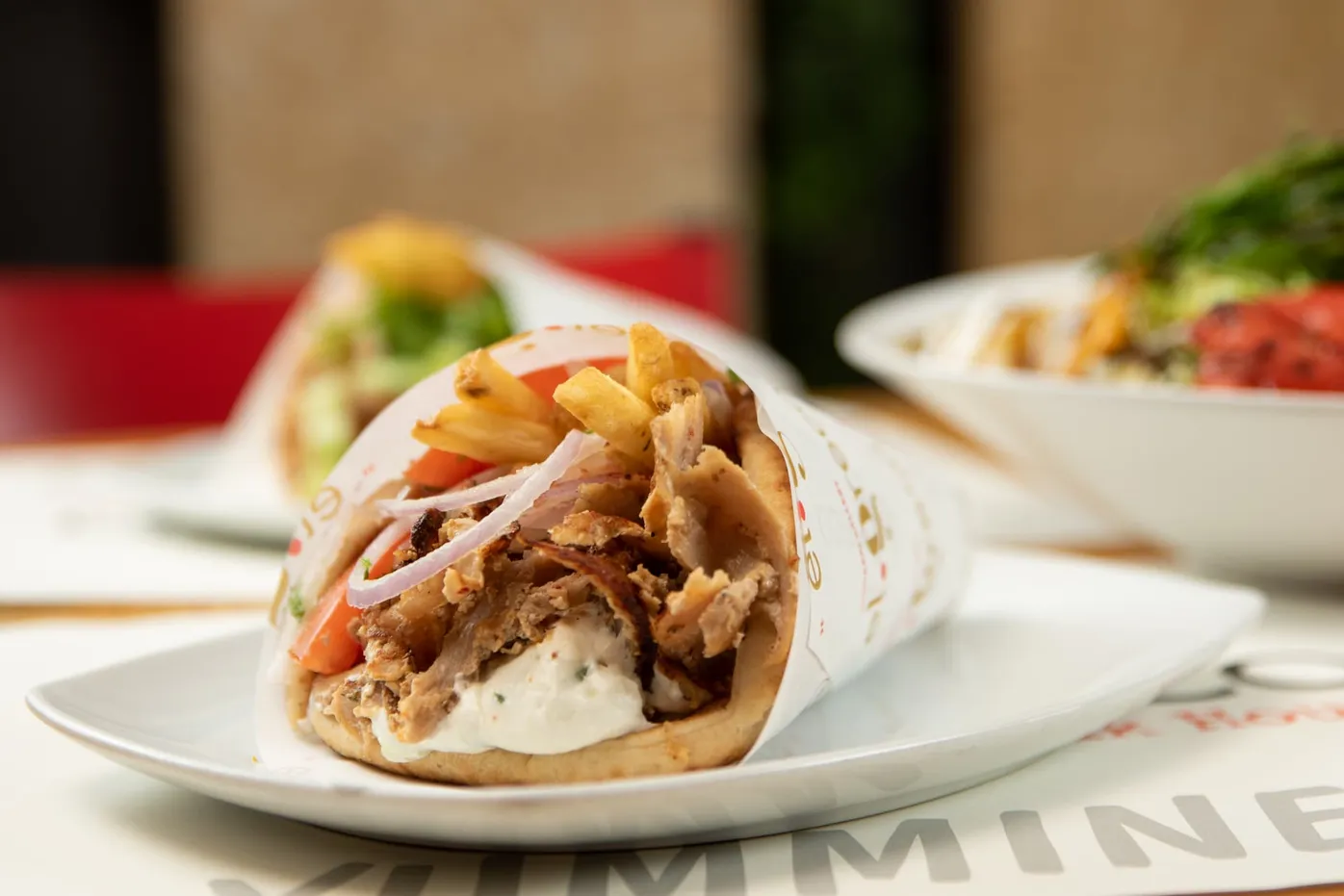 Grc Greece — Pork gyros in pita