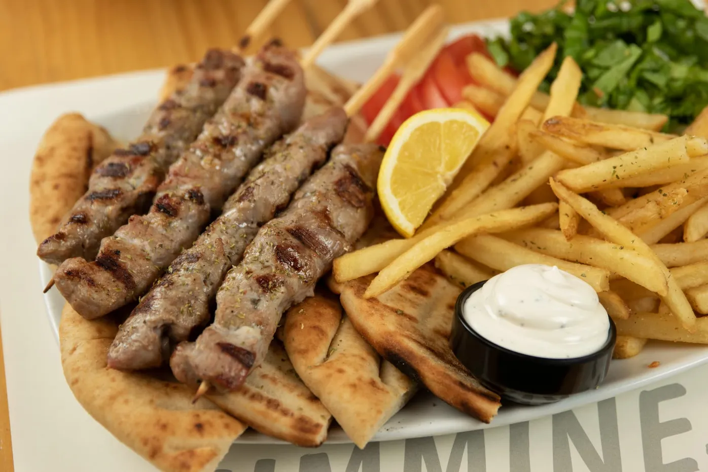 Grc Greece — Handmade pork souvlaki
